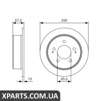 SSANGYONG Диск гальмівний задн.RextonActyonKyron Bosch 0986479U21
