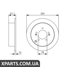 Диск торм задн. HYNDAI Santa Fe 2.0 2.400Tucson 28410 Bosch 0986479U37