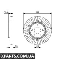Тормозний диск HYNDAI Sonata/ix35 F 20-24 09 Bosch 0986479U43