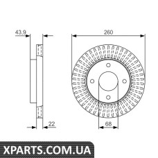 Диск гальмівний пров. NISSAN TIIDA 07- Bosch 0986479U61
