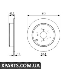 Тормозний диск ACURA/HONDA MDX/MR-V/Pilot R 35 05 Bosch 0986479W23