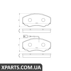 К-т тормозных колодок CITROEN JUMPER 1000/1400kg Bosch 0986494048