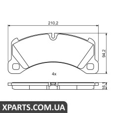 Гальмівні колодки дискові VW/ PORSCHE Touareg/Cayenne F 30-42 10 Bosch 0986494757