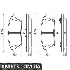 HYUNDAI Гальмівні колодки задн. SorentoSanta Fe Bosch 0986494766