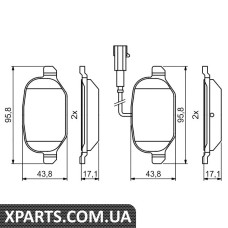 Колодки гальмівні дискові ALFA ROMEO MiTo R 13-16 08 Bosch 0986494776