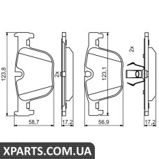 Колодки гальмівні дискові BMW 3/4 R Bosch 0986494786