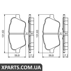Колодки гальмівні FORD B-MAX/Transit/Tourneo/Fiesta F 10-16 12 Bosch 0986494792