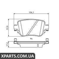 VW Колодки гальмівні задн.Caddy IV 15-Skoda Octavia 12- Bosch