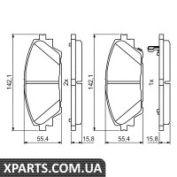 Комплект гальмівних колодок дискове гальмо Bosch 0986494804