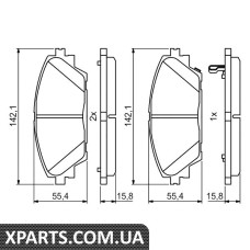 Комплект тормозных колодок дисковый тормоз Bosch 0986494804