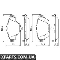 CITROEN Гальмівні колодки задні C4 Grand Picaasso C4 Picasso 13-PEUGEOT 308 Bosch 0986494805