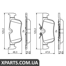 Колодки гальмівні дискові BMW/MINI 2-Serie/i3/X1 R Bosch 0986494812