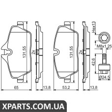 Колодки гальмівні дискові BMW i3 F 13 Bosch 0986494813