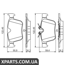 LANDROVER К-т задніх гальм. колодок Discovery Sport 20-22 14Range Rover Evoque 20-22 11- Bosch 0986494819