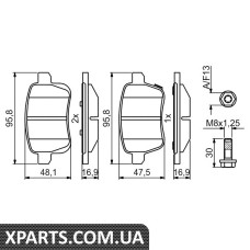 Гальмівні колодки дискові OPEL Adam/Corsa R Bosch 0986494825
