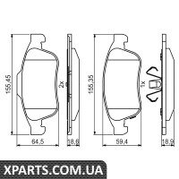 Гальмівні колодки дискові FIAT/JEEP 500X/Renegade 1.3-1.6 14 Bosch 0986494826