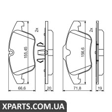 Комплект гальмівних колодок, дискове гальмо Bosch 0986494830