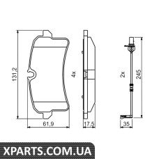 Комплект гальмівних колодок, дискове гальмо Bosch 0986494842