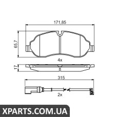 FORD Гальмівні колодки передн.Transit 22TDCi 13- Bosch 0986494845