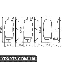 Комплект гальмівних колодок, дискове гальмо Bosch 0986494861