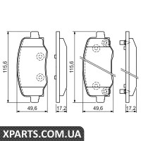 Комплект гальмівних колодок, дискове гальмо Bosch 0986494930