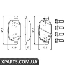 Гальмівні колодки дискові FIAT 550L R 09-16 12 Bosch 0986494934