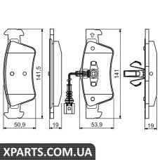 Тормозные кол. зад. с. датч. VW T5 Bosch 0986495115