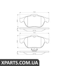 Тормозные колодки перед. RENAULT Laguna II Scenic II 01- Bosch 0986495264