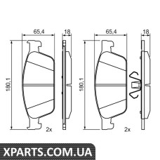 FORD Тормозн.колодки передн.Focus III ST 12-Kuga II 13-Transit Connect 15- Bosch 0986495388