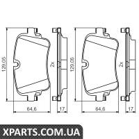 Колодки гальмівні дискові AUDI Q7 R 15 Bosch 0986495426