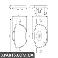 Гальмівні дискові колодки, к-кт. BOSCH 0986494135