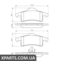 Гальмівні дискові колодки, к-кт. BOSCH 0986424665