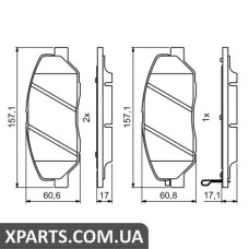 Тормозные колодки дисковые, к-кт.  BOSCH 0986494227