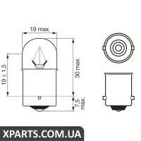 Лампа 24V R10W24V 10W ВА15s Bosch 1987302505