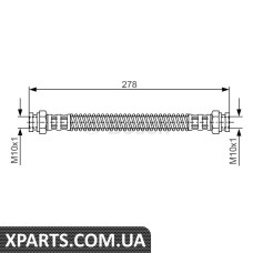 Шланг гальмівний 258mm HYUNDAI Getz RL 02-10 Bosch 1987476850
