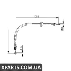 FORD Трос ручного гальма передн. Transit 00все Bosch 1987477186