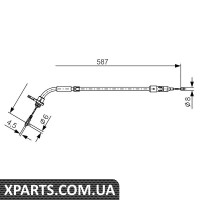 DB Трос ручного гальма задн. лев. W169 Bosch 1987477224