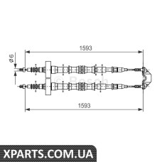 Трос стояночного ручного тормоза ASTRA G / задн./ Bosch 1987477527