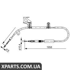 VW Трос ручн. торм. задн. лев. A6 98- Bosch 1987477603