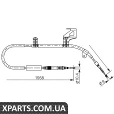 VW Трос ручн. торм.прав. А6 98- Bosch 1987477604