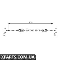 DB Трос ручного гальма правий. A140-170D 98- Bosch 1987477691