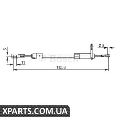 DB Трос ручного тормоза задн. лев. W210 95- Bosch 1987477849