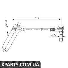 Шланг гальмівний 410mm FORD Transit FR 03-06 Bosch 1987481047