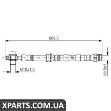 Тормозний шланг VAG A3/S3/Q2/TT/Altea/Leon/Octavia/Superb/Golf/Passat/Tiguan F Bosch 1987481693