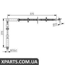 Шланг гальмівний LND ROVER Discovery FR 27-50 09 Bosch 1987481A64