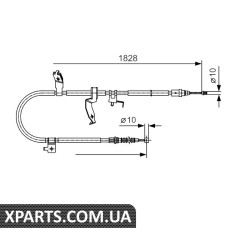 Гальмiвний трос ручник 1828mm MAZDA 5 LH 18-20 05-10 Bosch 1987482053