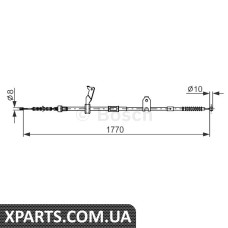 TOYOTA Трос гальмівний лівий задній 1770/1473мм Avensis -08 Corolla -07. Bosch 1987482300