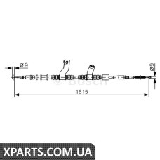 CHEVROLET Трос гальмівний лев. LacettiNubira 03- Bosch 1987482353