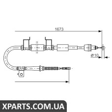 KIA Трос ручн.гальма прав.Ceed 06- Bosch 1987482362