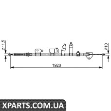 TOYOTA Трос ручного гальма правий. Auris 07- Bosch 1987482438